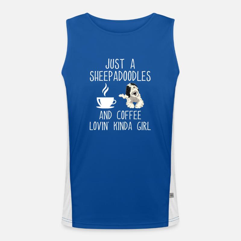 Sheepadoodle Doodle Hund Funktionelles Kontrast-Tank Top für Männer 