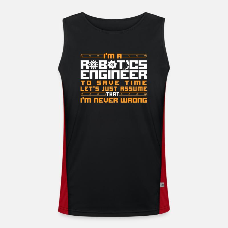 Robot Robotics Engineer Vintage Funktionelles Kontrast-Tank Top für Männer 
