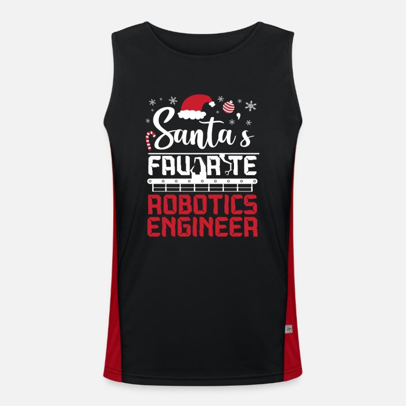Robot Robotics Engineer Christmas - Men's Functional Contrast Tank Top  - black/red