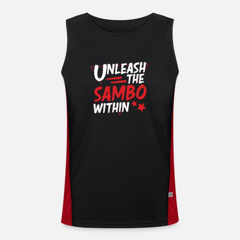 Awesome Unleash The Sambo Within For Russian Sambo Men's Functional Contrast Tank Top 