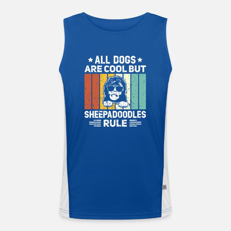 Sheepadoodle Doodle Hund Funktionelles Kontrast-Tank Top für Männer 