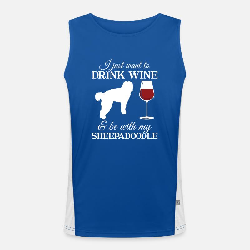Sheepadoodle Doodle Hund Funktionelles Kontrast-Tank Top für Männer 