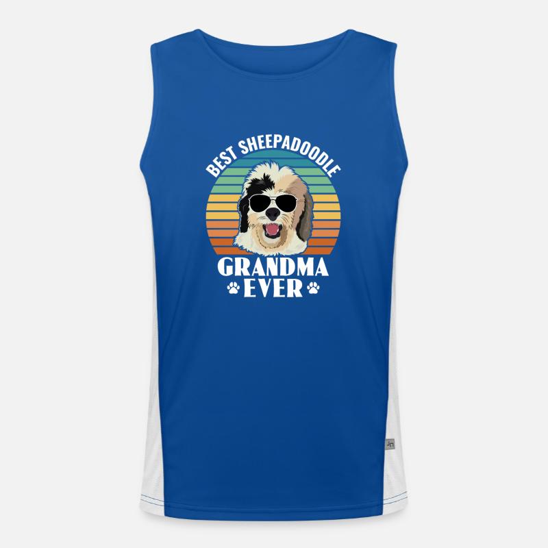 Sheepadoodle Doodle Hund Funktionelles Kontrast-Tank Top für Männer 