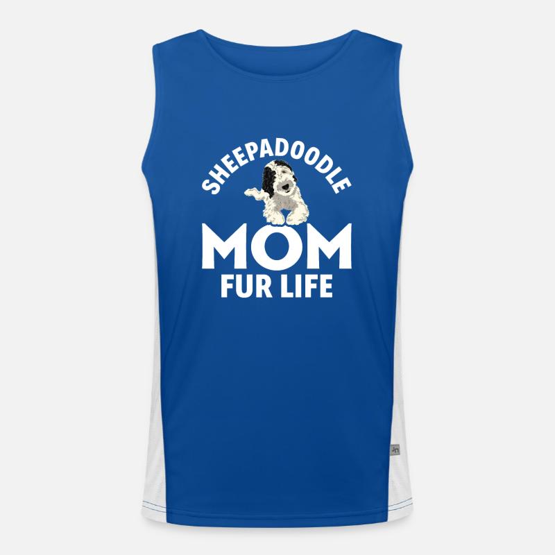 Sheepadoodle Doodle Hund Funktionelles Kontrast-Tank Top für Männer 