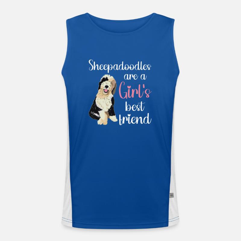 Sheepadoodle Doodle Dog Débardeur respirant contrasté Homme 