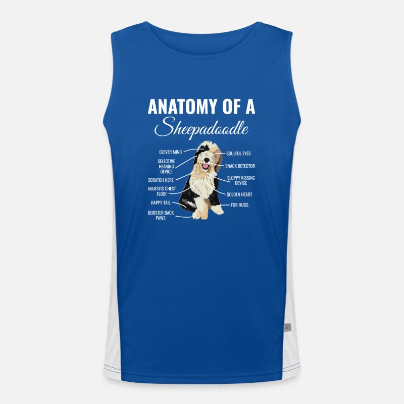 Sheepadoodle Doodle Dog Débardeur respirant contrasté Homme 