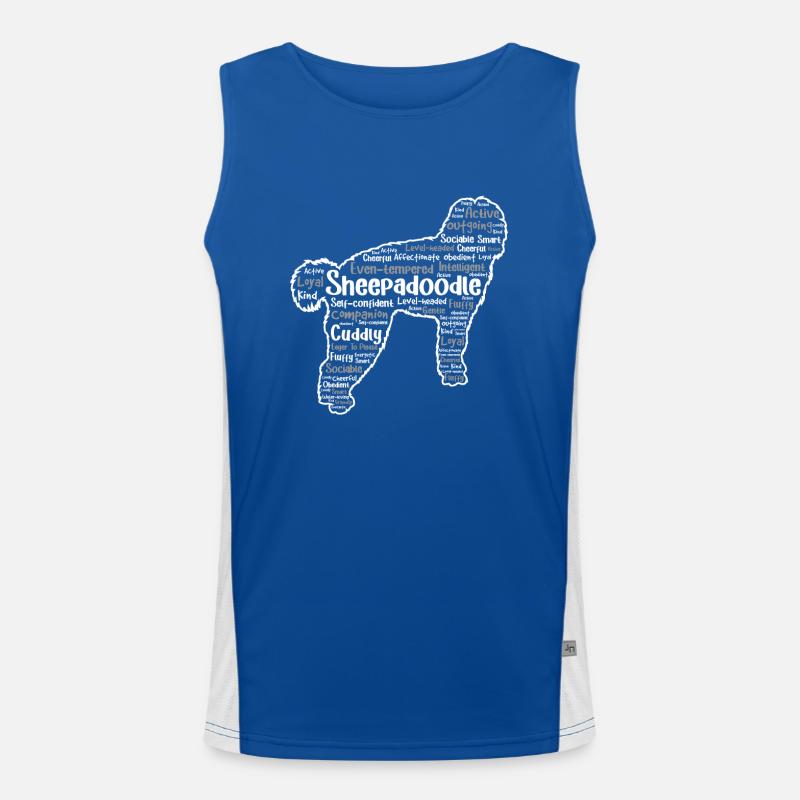 Sheepadoodle Doodle Hund Funktionelles Kontrast-Tank Top für Männer 
