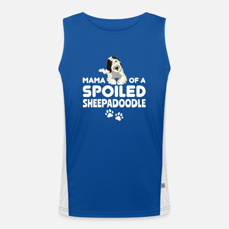 Sheepadoodle Doodle Hund Funktionelles Kontrast-Tank Top für Männer 