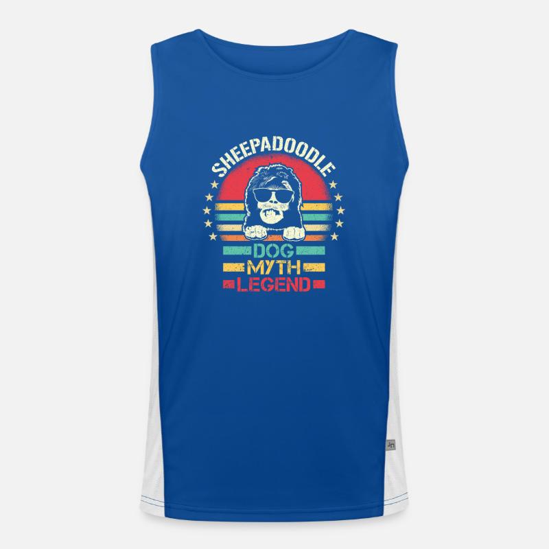Sheepadoodle Doodle Hund Funktionelles Kontrast-Tank Top für Männer 