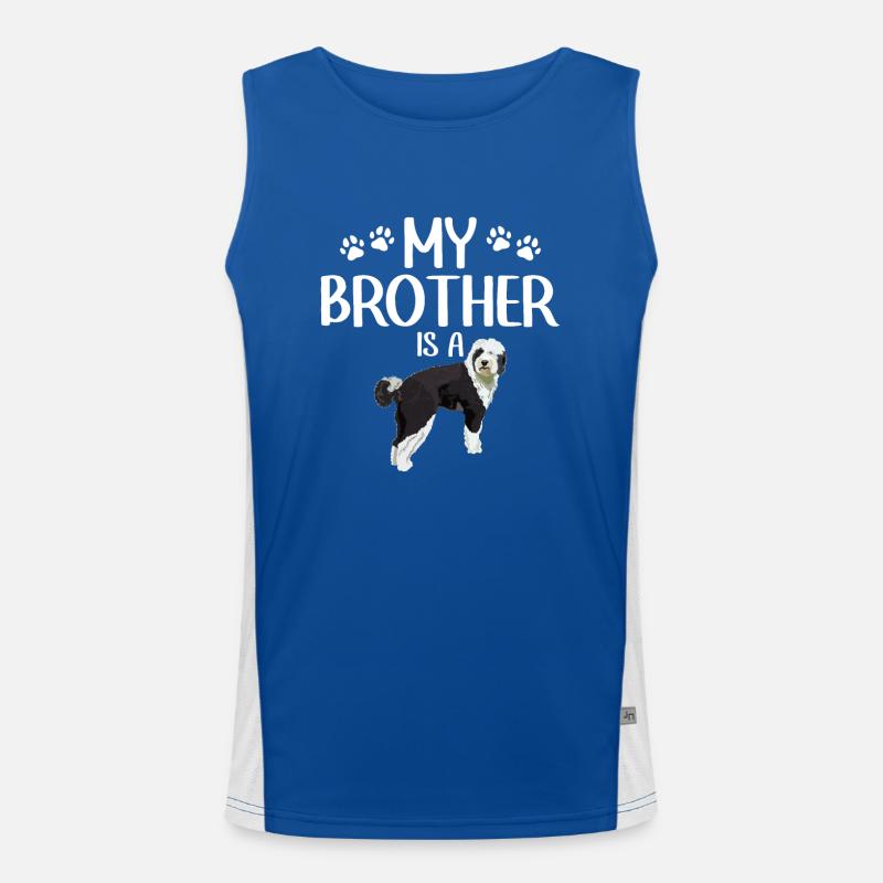 Sheepadoodle Doodle Hund Funktionelles Kontrast-Tank Top für Männer 