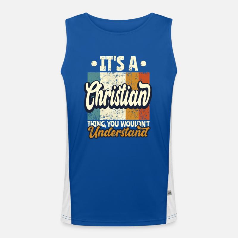 Name Christian Geschenk Geburtstag Spruch Funktionelles Kontrast-Tank Top für Männer 
