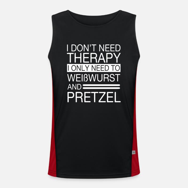 Weißwurst Und Brezel Design Funktionelles Kontrast-Tank Top für Männer 
