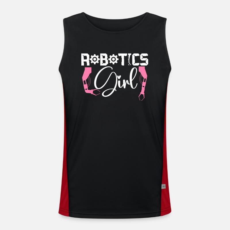 Robot Robotics Engineer Female - Men's Functional Contrast Tank Top  - black/red