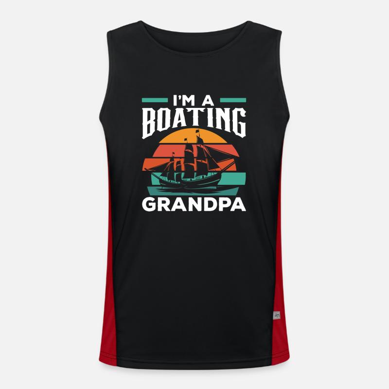 Ich Bin Ein Bootfahrender Opa Bootfahren Boot Funktionelles Kontrast-Tank Top für Männer 
