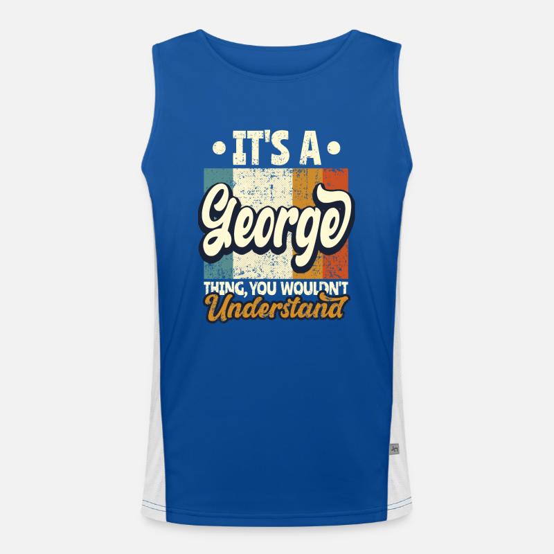 Name George Geschenk Geburtstag Spruch Funktionelles Kontrast-Tank Top für Männer 