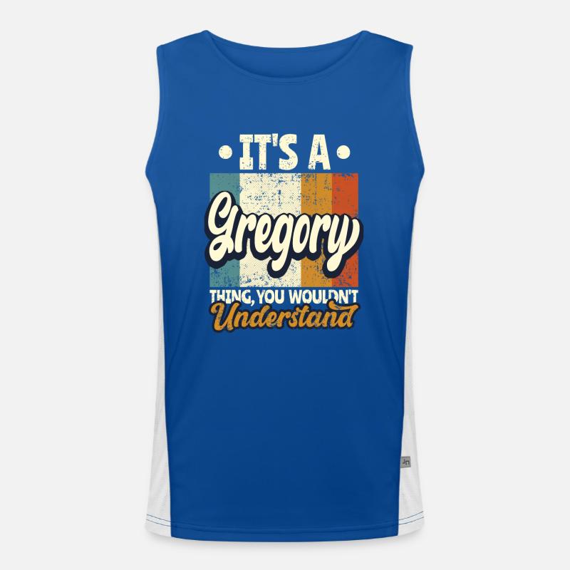 Name Gregory Gift Birthday Saying Men's Functional Contrast Tank Top 