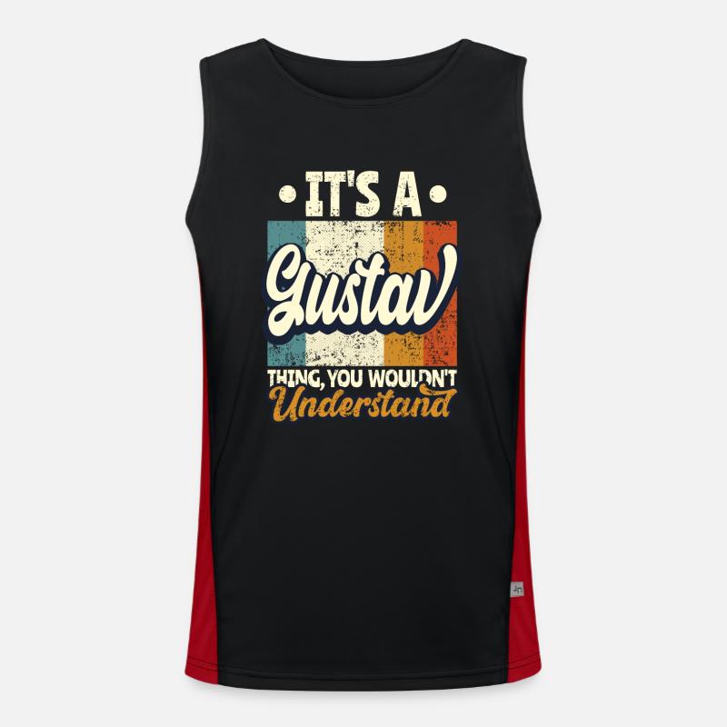 Name Gustav Geschenk Geburtstag Spruch Funktionelles Kontrast-Tank Top für Männer 