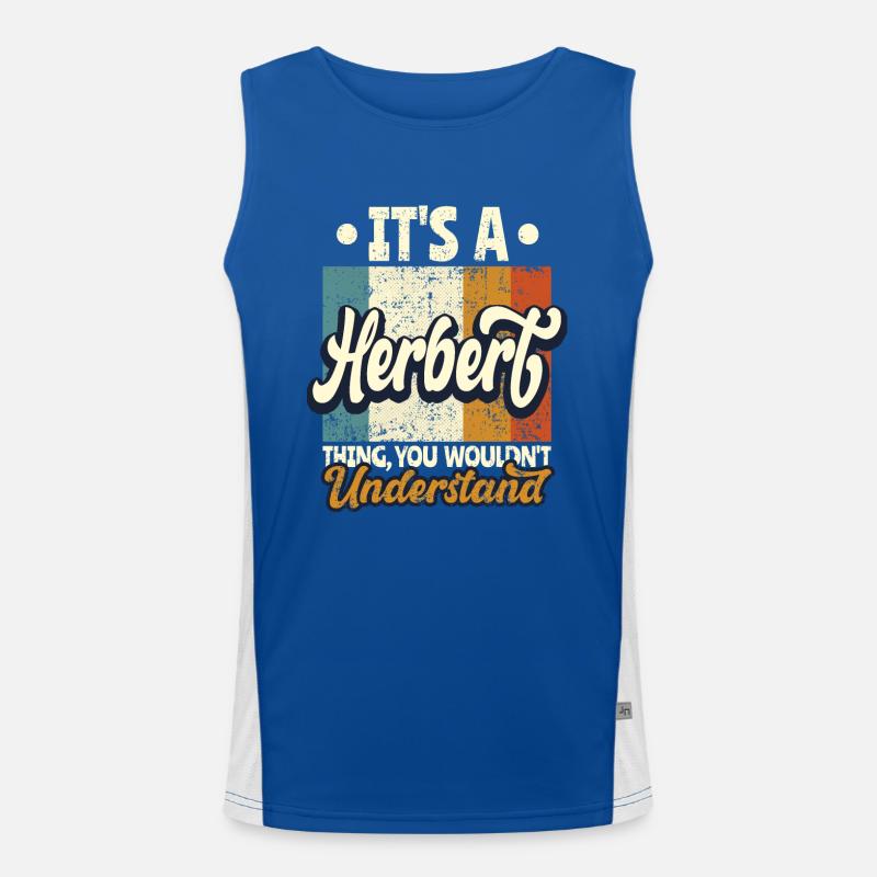 Name Herbert Geschenk Geburtstag Spruch Funktionelles Kontrast-Tank Top für Männer 