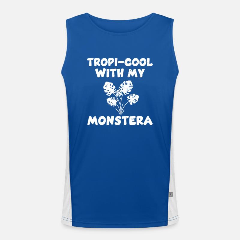 Funny Monstera Deliciosa pun Men's Functional Contrast Tank Top 
