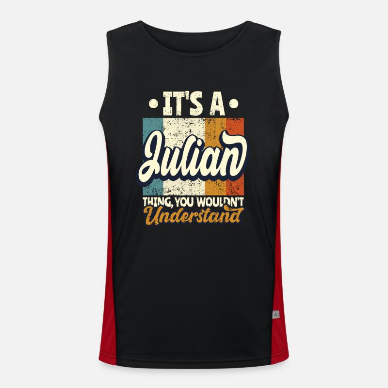 Name Julian Geschenk Geburtstag Spruch Funktionelles Kontrast-Tank Top für Männer 