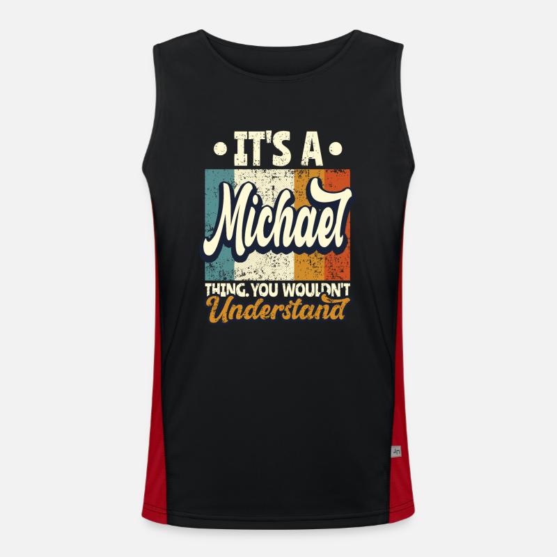 Name Michael Geschenk Geburtstag Spruch Funktionelles Kontrast-Tank Top für Männer 