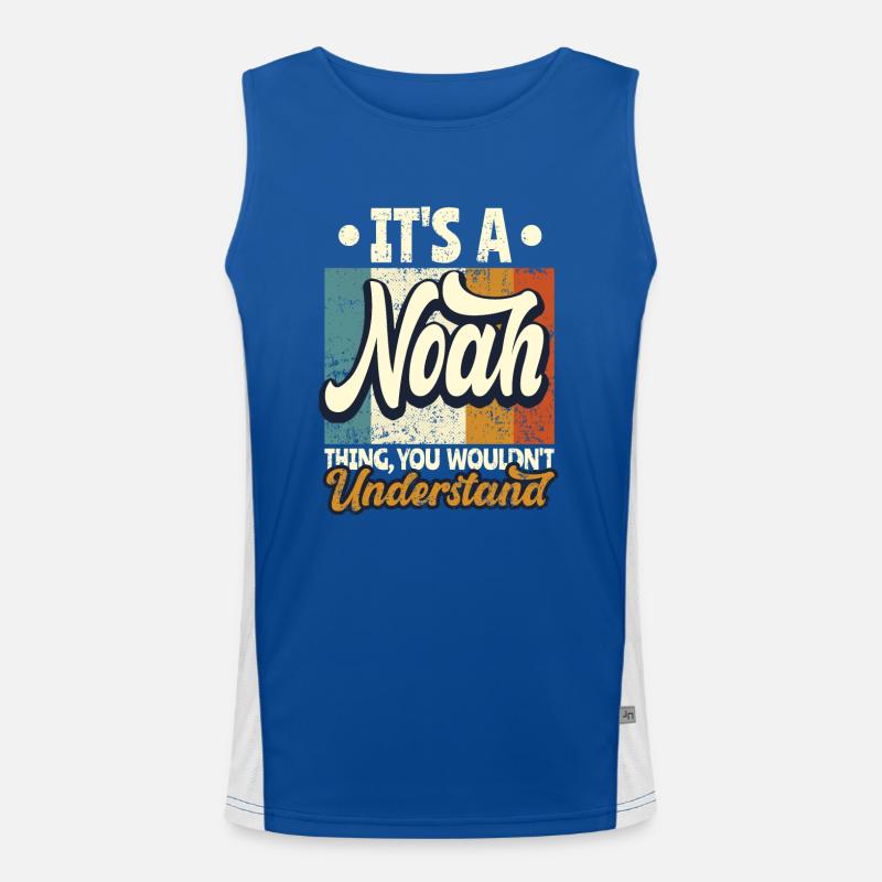 Name Noah Geschenk Geburtstag Spruch Funktionelles Kontrast-Tank Top für Männer 
