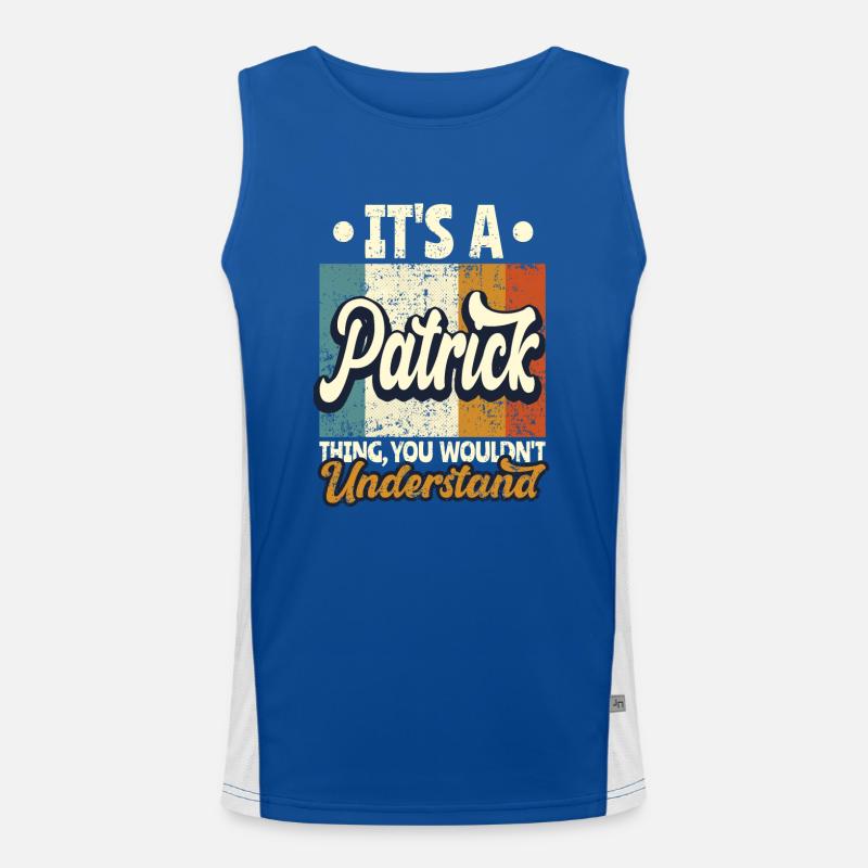 Name Patrick Geschenk Geburtstag Spruch Funktionelles Kontrast-Tank Top für Männer 