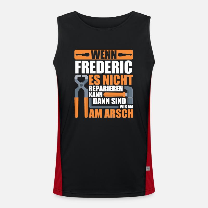 Vorname Frederic Name Geburtstag Geschenk Funktionelles Kontrast-Tank Top für Männer 