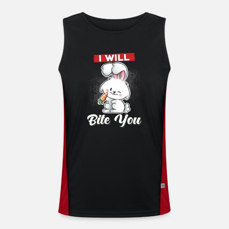 Rabbit Ich will dich beißen Funktionelles Kontrast-Tank Top für Männer 