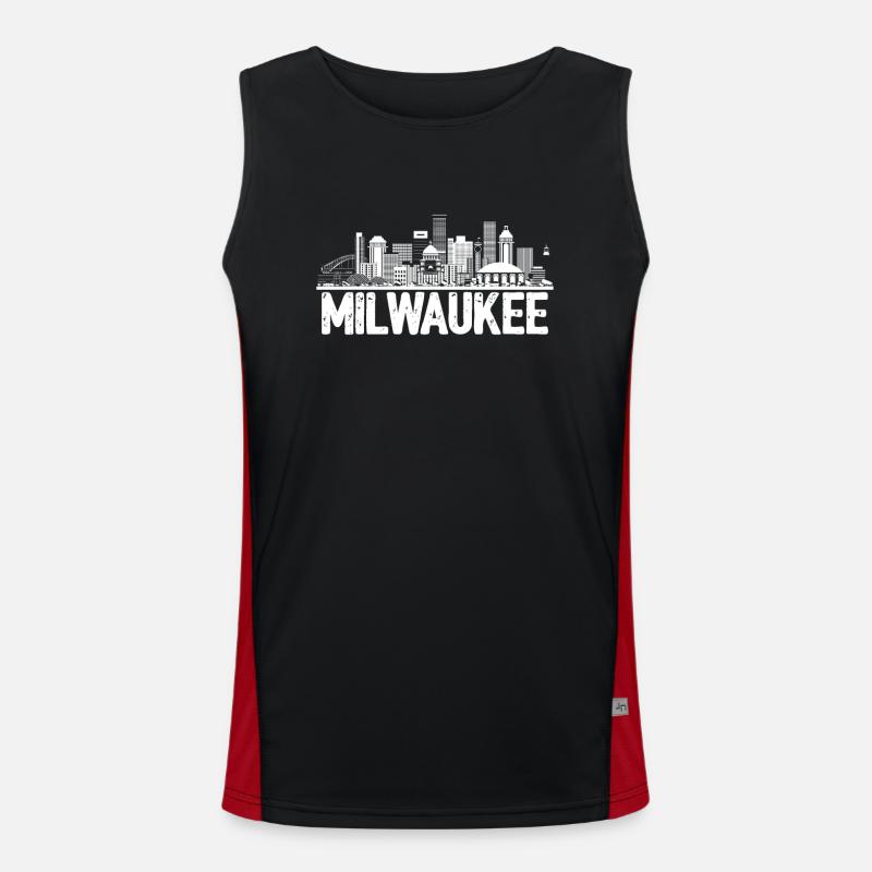 Milwaukee Skyline Funktionelles Kontrast-Tank Top für Männer 