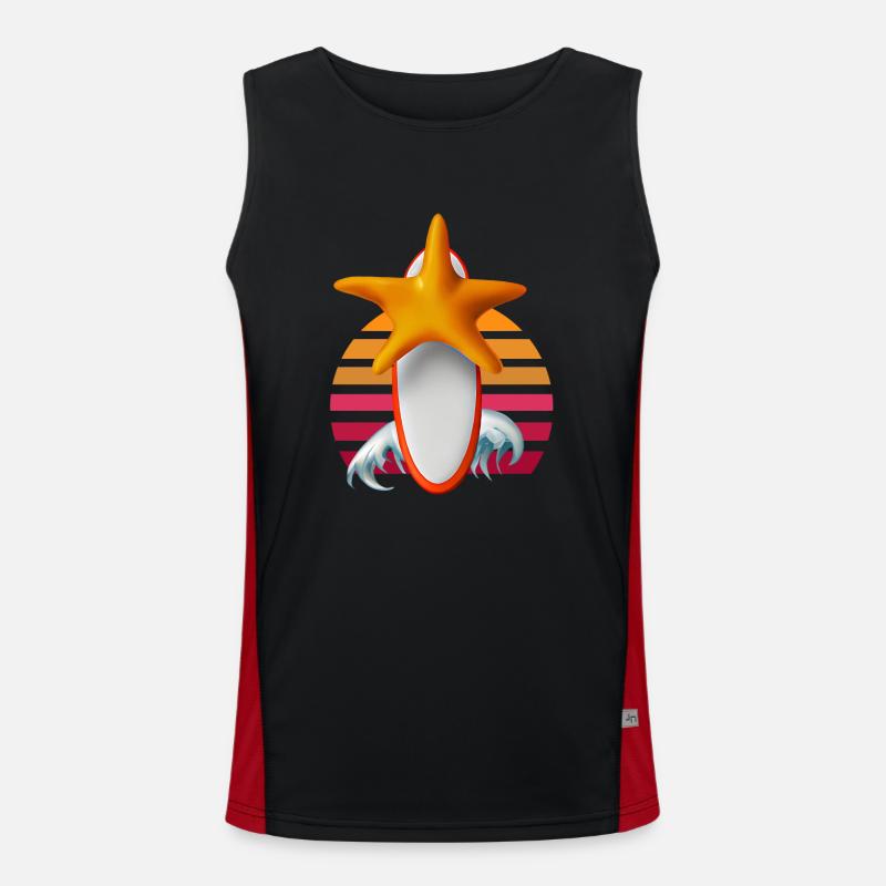 Seesterne Surfbrett Funktionelles Kontrast-Tank Top für Männer 