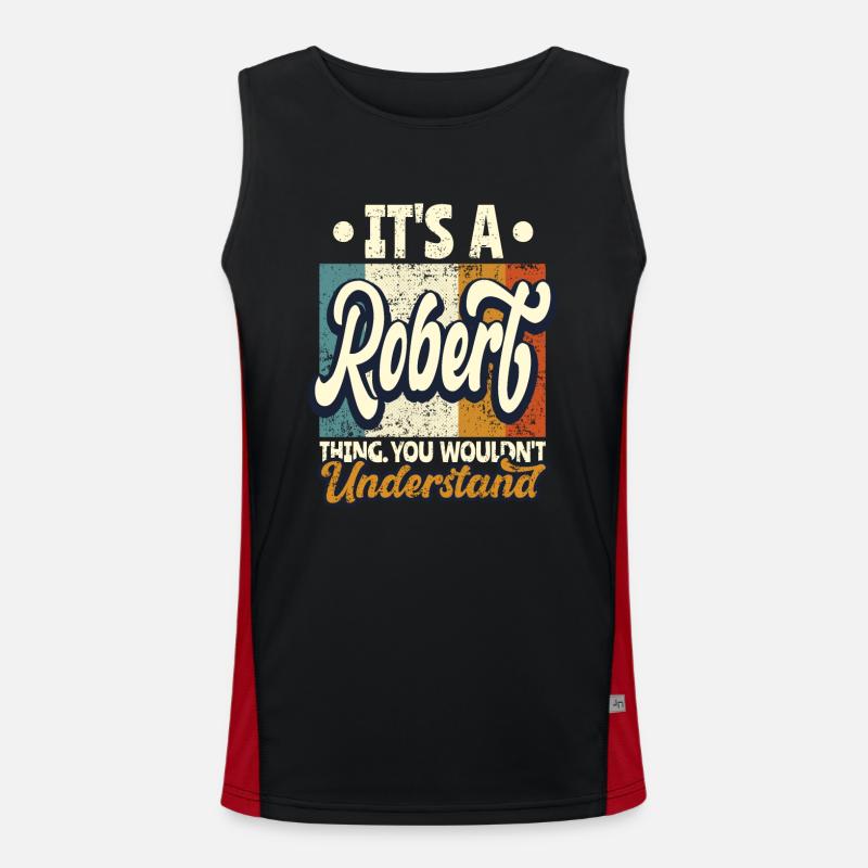 Name Robert Gift Birthday Saying Men's Functional Contrast Tank Top 
