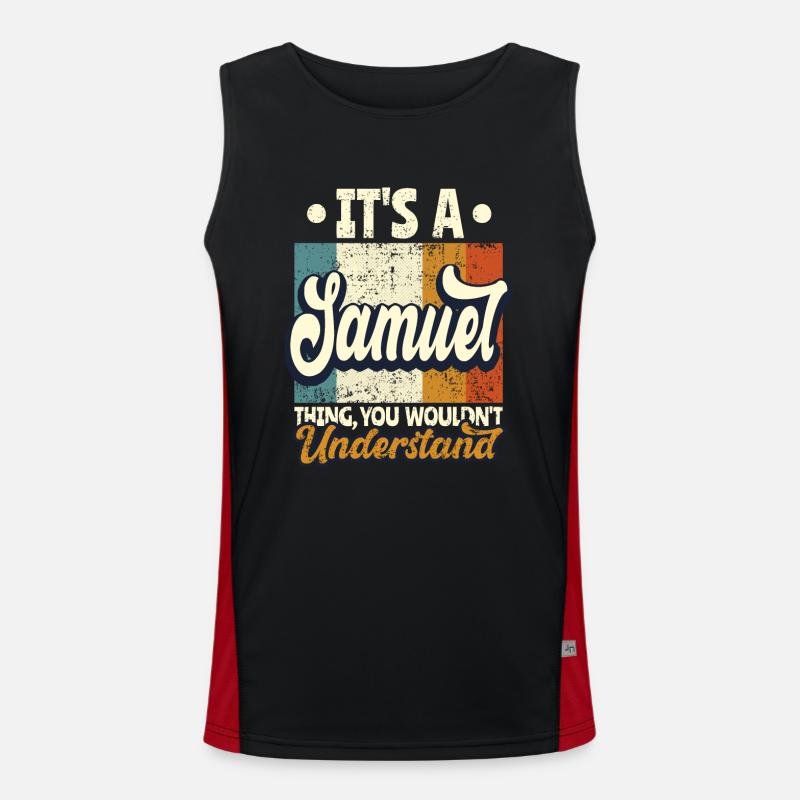 Name Samuel Geschenk Geburtstag Spruch Funktionelles Kontrast-Tank Top für Männer 