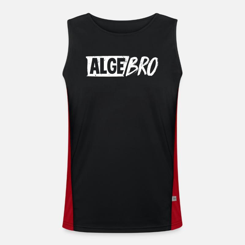 Algebra, Analysis, Science, Mathematics - Men's Functional Contrast Tank Top  - black/red