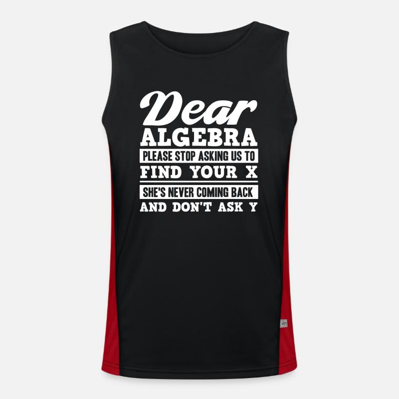 Algebra, Analysis, Science, Mathematics Men's Functional Contrast Tank Top 