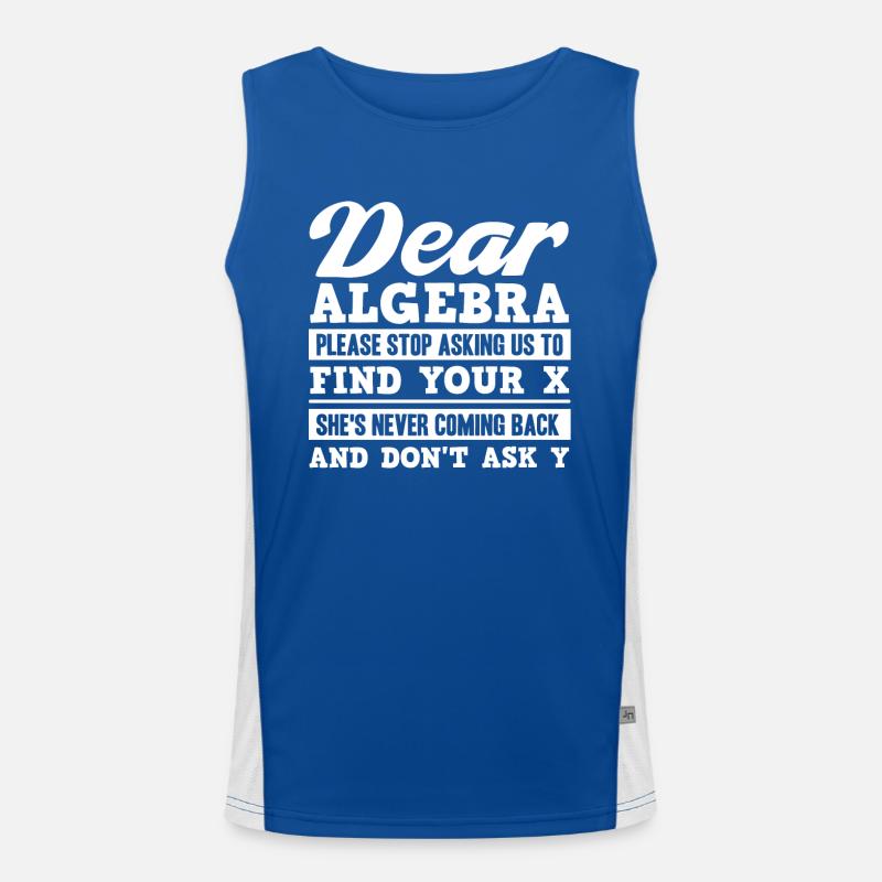 Algebra, Analysis, Science, Mathematics Men's Functional Contrast Tank Top 