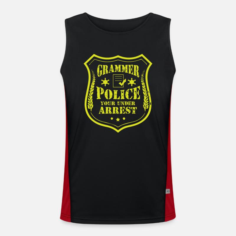 Grammatikpolizei - Englischlehrer Funktionelles Kontrast-Tank Top für Männer 