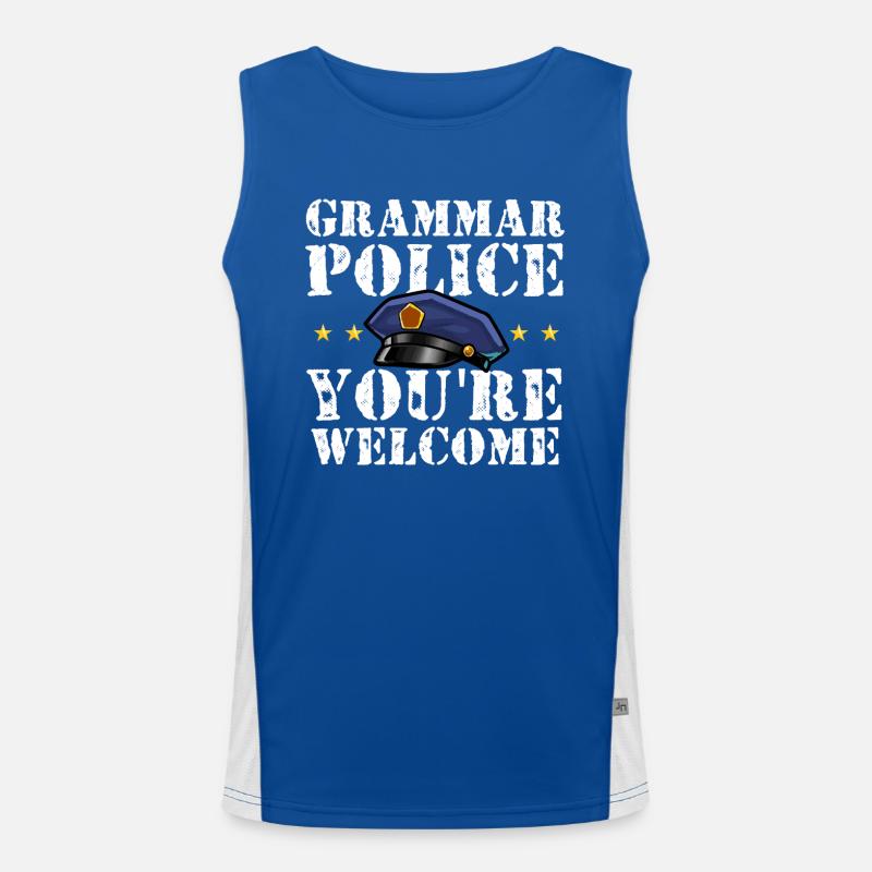 Grammatikpolizei - Englischlehrer Funktionelles Kontrast-Tank Top für Männer 
