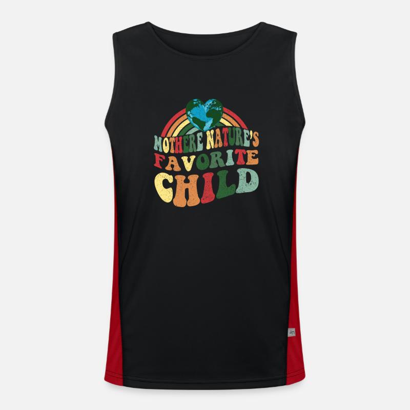 Distressed Effect Vintage Earth Day Funktionelles Kontrast-Tank Top für Männer 
