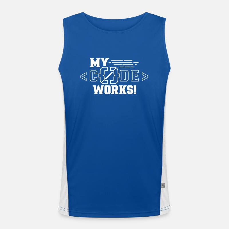 Mein Code Funktioniert Programmieren Coding Coder Funktionelles Kontrast-Tank Top für Männer 