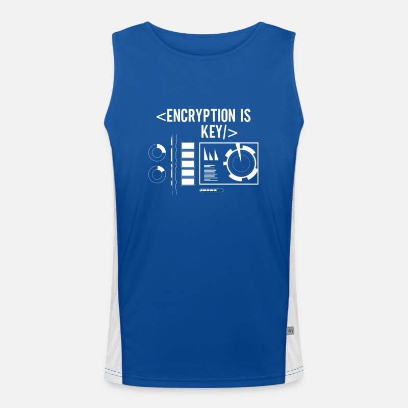 Encryption is the key Coding Coder Men's Functional Contrast Tank Top 