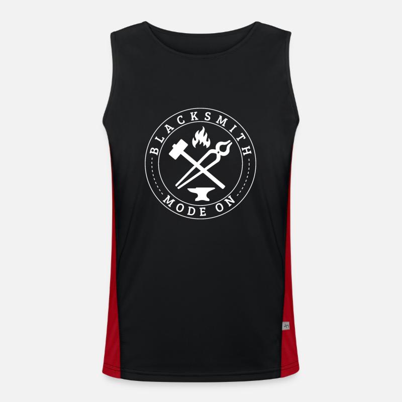 Blacksmith Mode On Blacksmithing Gift Idea Funktionelles Kontrast-Tank Top für Männer 