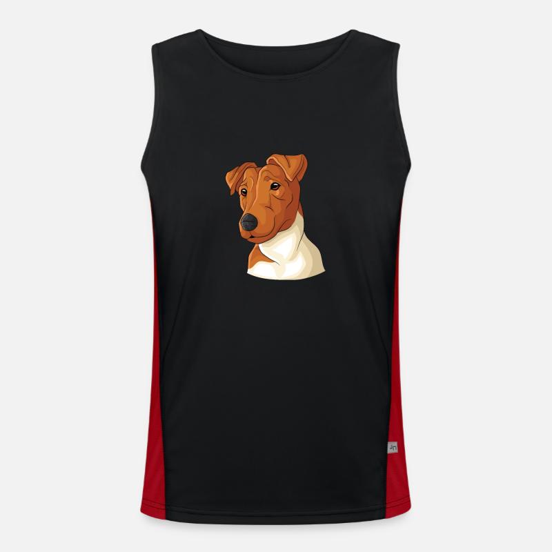Smoothhair Fox Terrier Dog Men's Functional Contrast Tank Top 