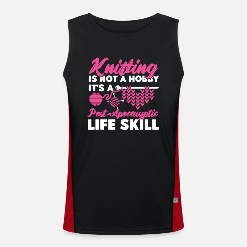 Knitting Knitter Knitting Is Not A Men's Functional Contrast Tank Top 