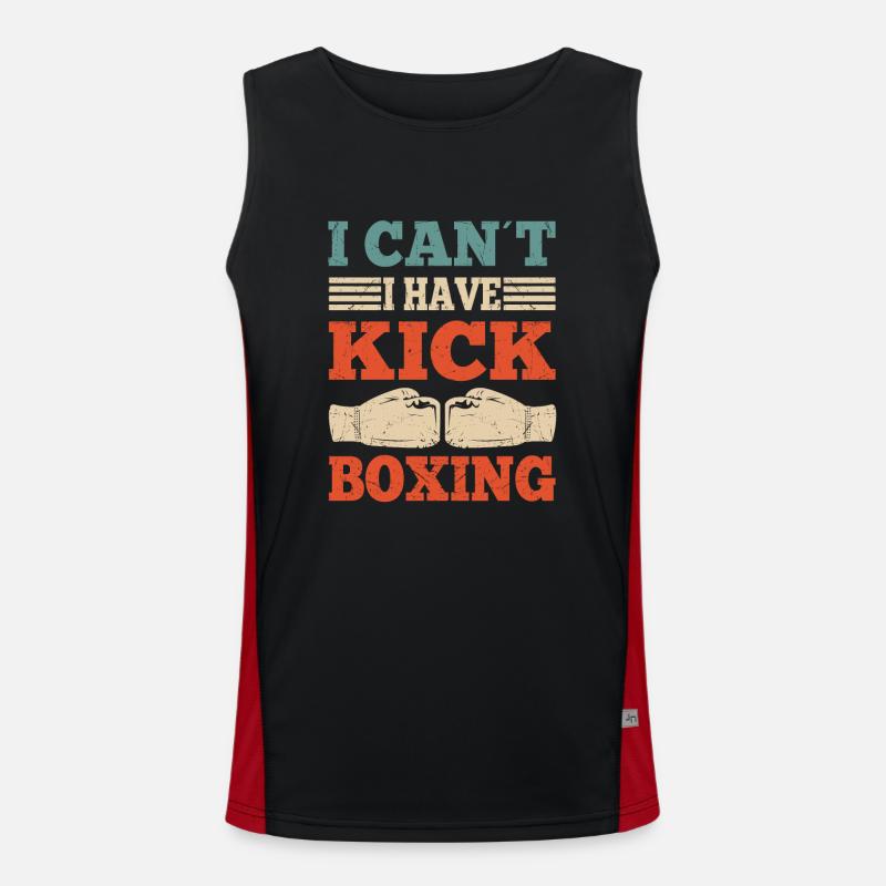 I Cant I Have Kickboxing Funny Kickboxer Gift Funktionelles Kontrast-Tank Top für Männer 