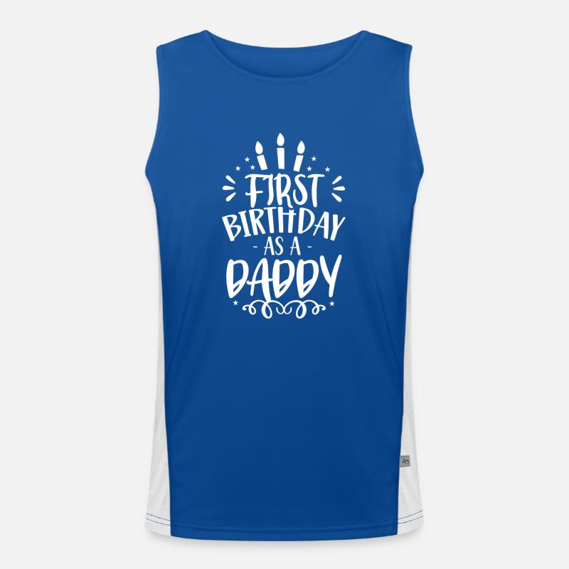 Erster Geburtstag Als Papi Vater Papa Party Funktionelles Kontrast-Tank Top für Männer 