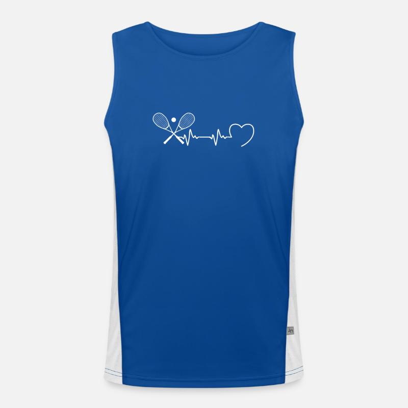 heartbeat squash man humor gift idea Men's Functional Contrast Tank Top 