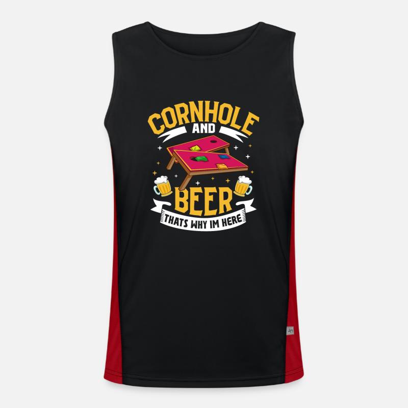 Cornhole Throwing Cornhole player Cornhole lover Funktionelles Kontrast-Tank Top für Männer 