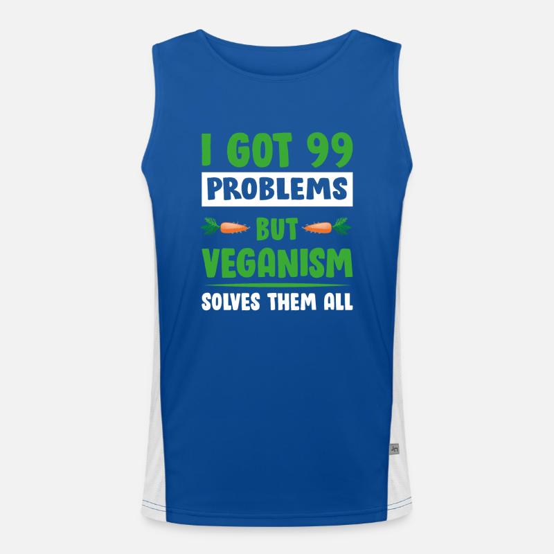 99 Vegan Problems Men's Functional Contrast Tank Top 