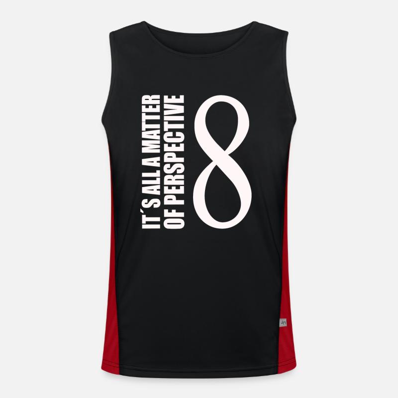 funny math physics science - Men's Functional Contrast Tank Top  - black/red